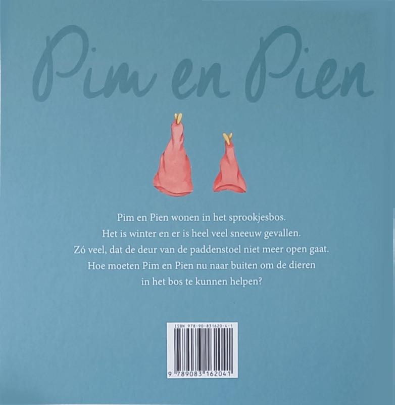 Achterkant van Pim en Pien helpen de dieren in het bos