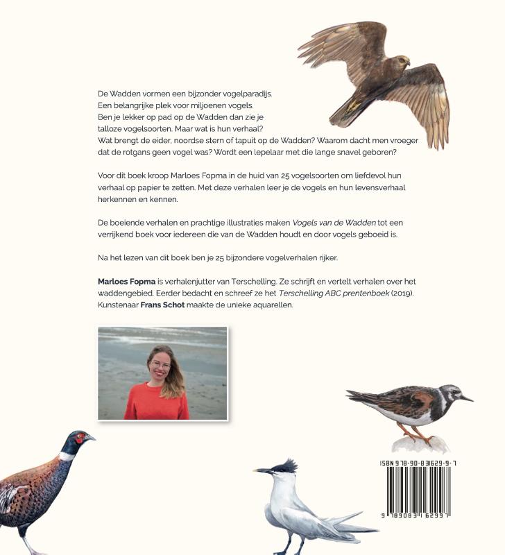 Achterkant van Vogels van de Wadden