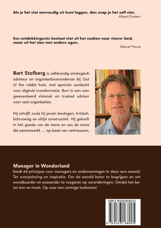 Achterkant van Manager in Wonderland