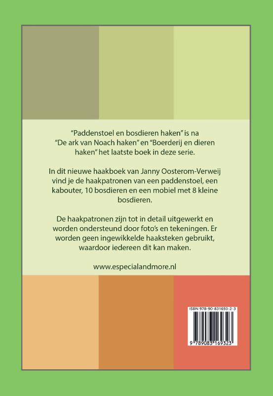 Achterkant van Paddenstoel en bosdieren haken
