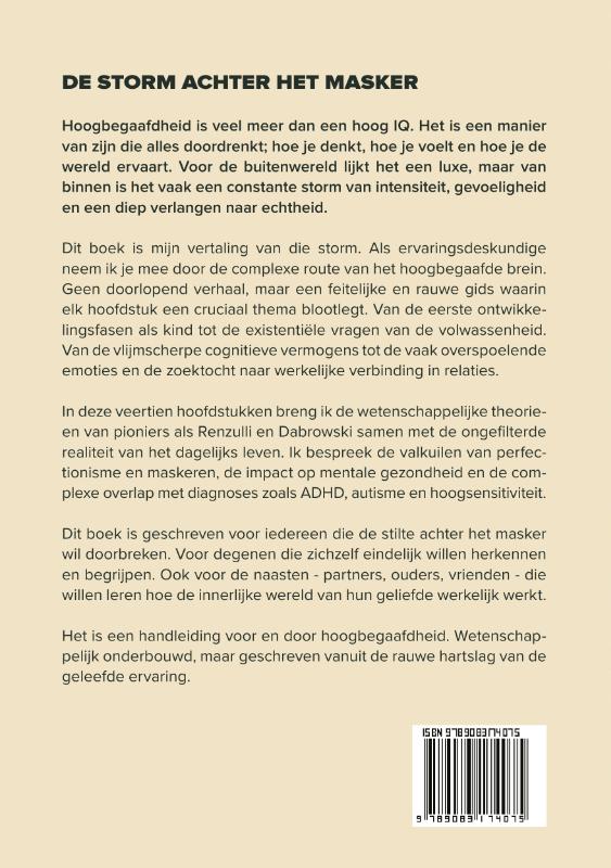 Achterkant van De storm achter het masker