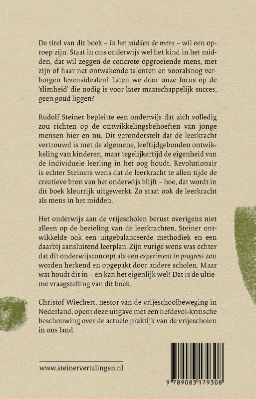 Achterkant van In het midden de mens