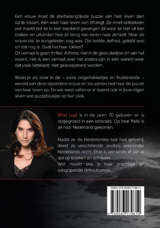 Achterkant van Wat maakt ons