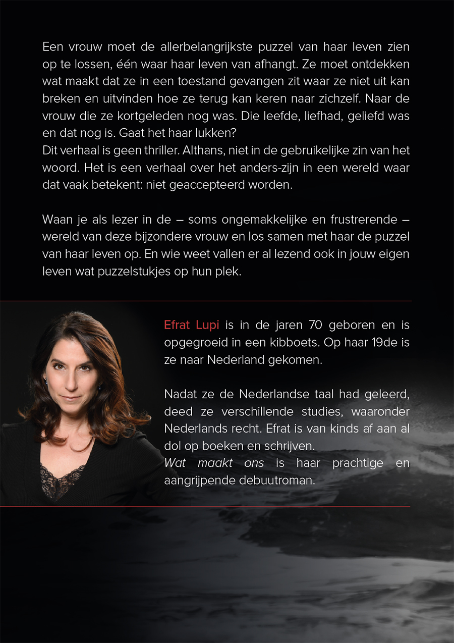 Achterkant van Wat maakt ons