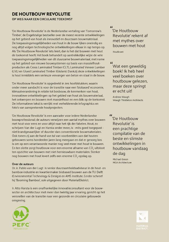 Achterkant van De Houtbouw Revolutie - PEFC editie