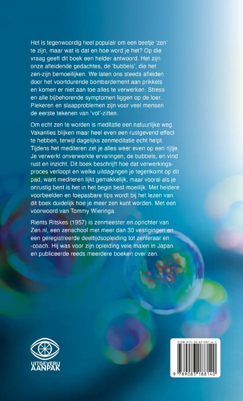 Achterkant van Meer zen, minder bubbels