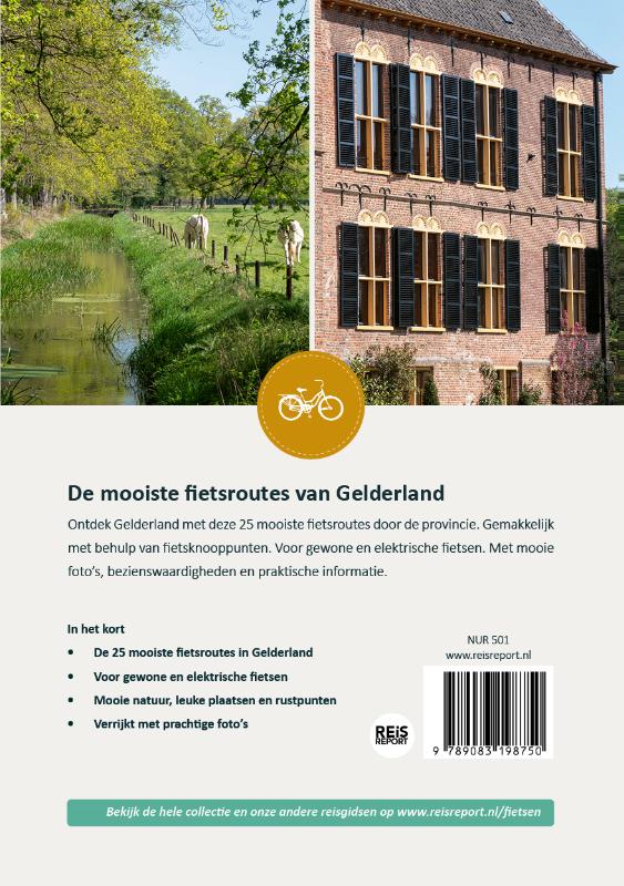 Achterkant van Fietsgids Gelderland - De 25 mooiste fietsroutes