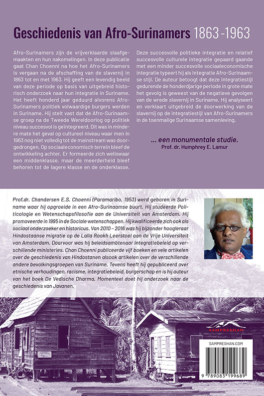 Achterkant van Geschiedenis van Afro-Surinamers 1863-1963