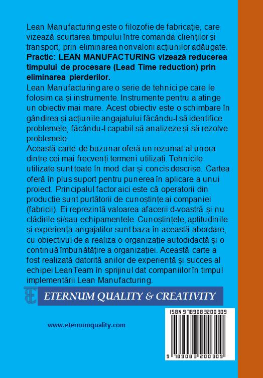Achterkant van Carte de buzunar Lean Manufacturing