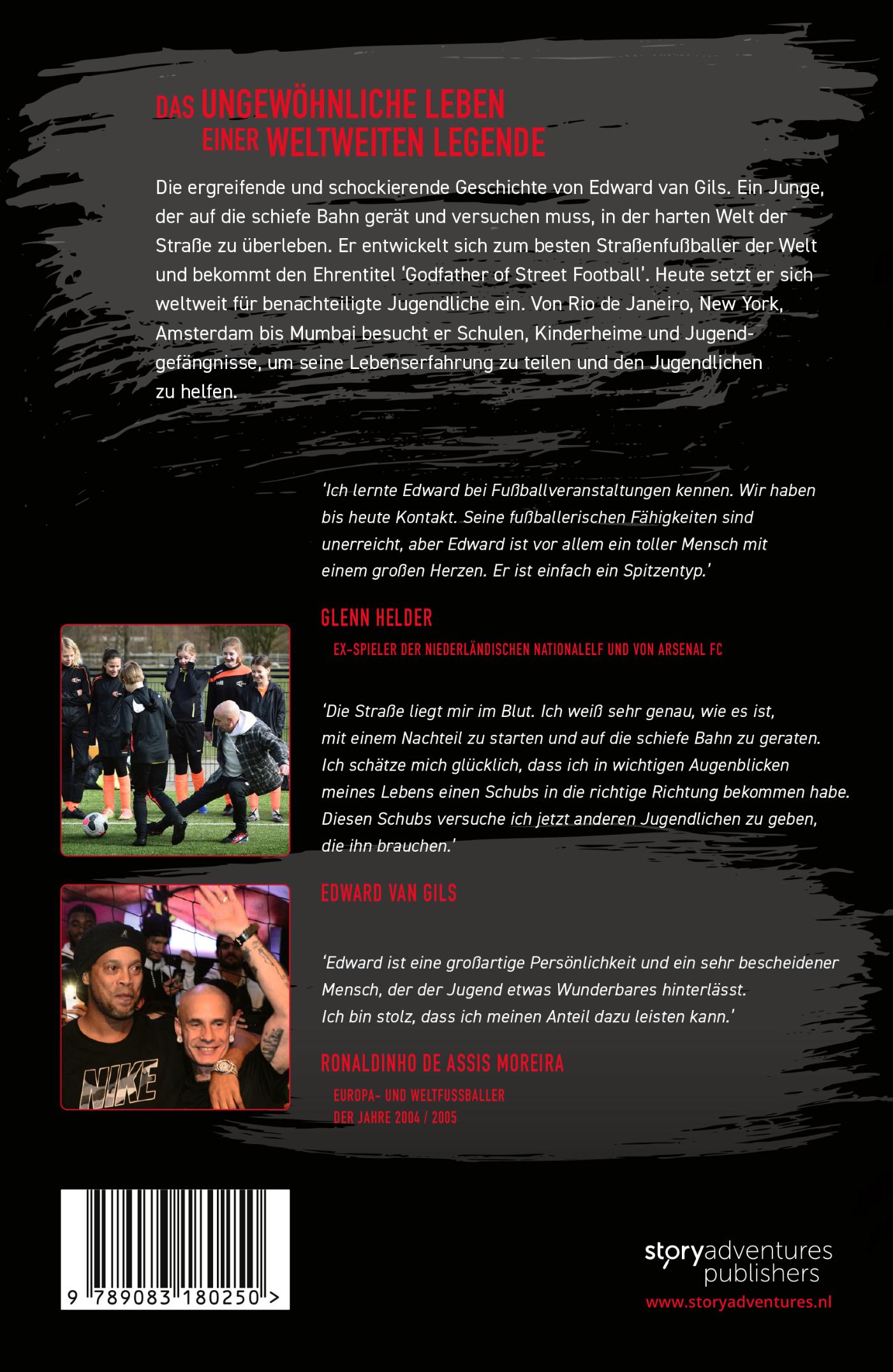 Achterkant van Edward van Gils. The Godfather of Street Football Speaks!
