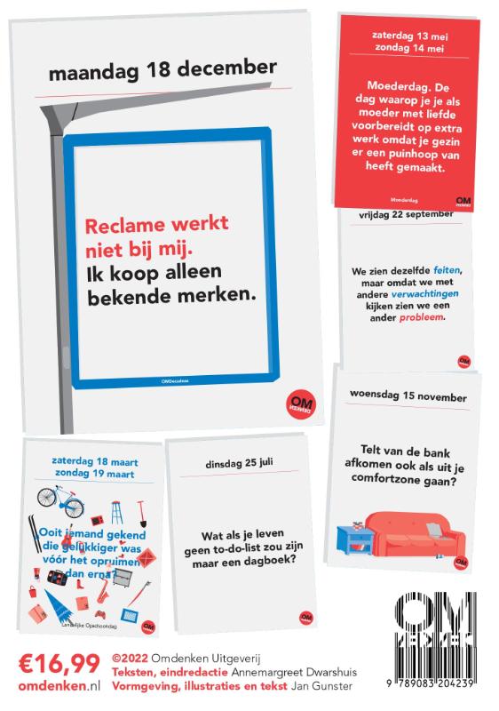 Achterkant van Omdenken Scheurkalender 2023
