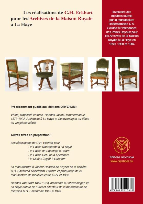 Achterkant van Les réalisations de C.H. Eckhart pour les Archives de la Maison Royale à La Haye