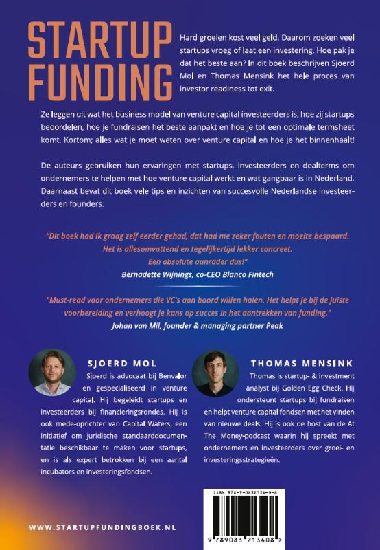 Achterkant van Startup funding