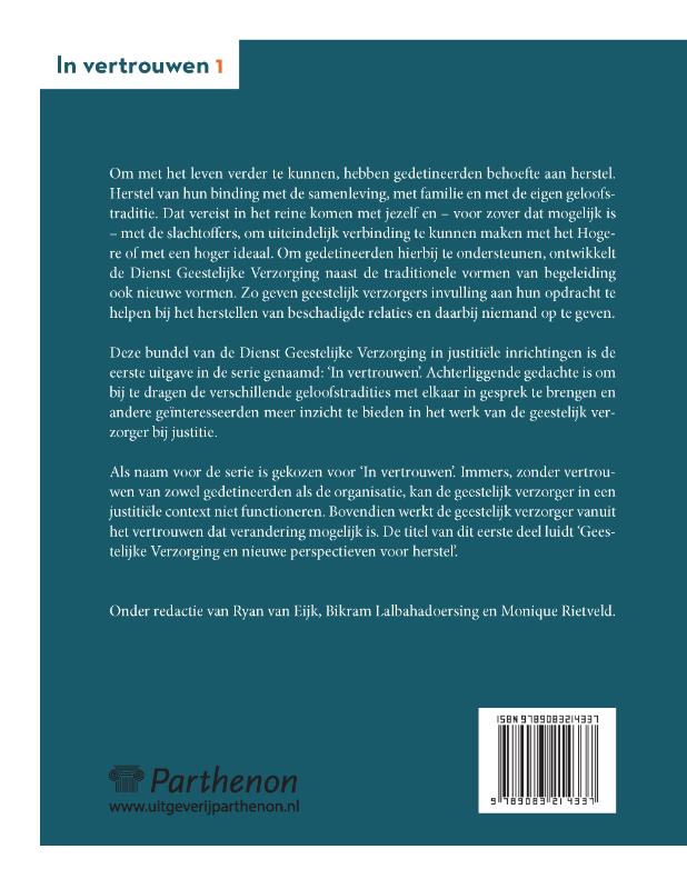 Achterkant van Geestelijke verzorging en nieuwe perspectieven voor herstel