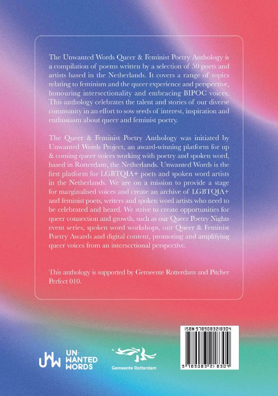 Achterkant van Queer & Feminist Poetry Anthology