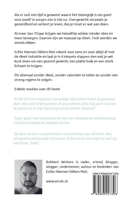 Achterkant van Echte mannen diëten niet
