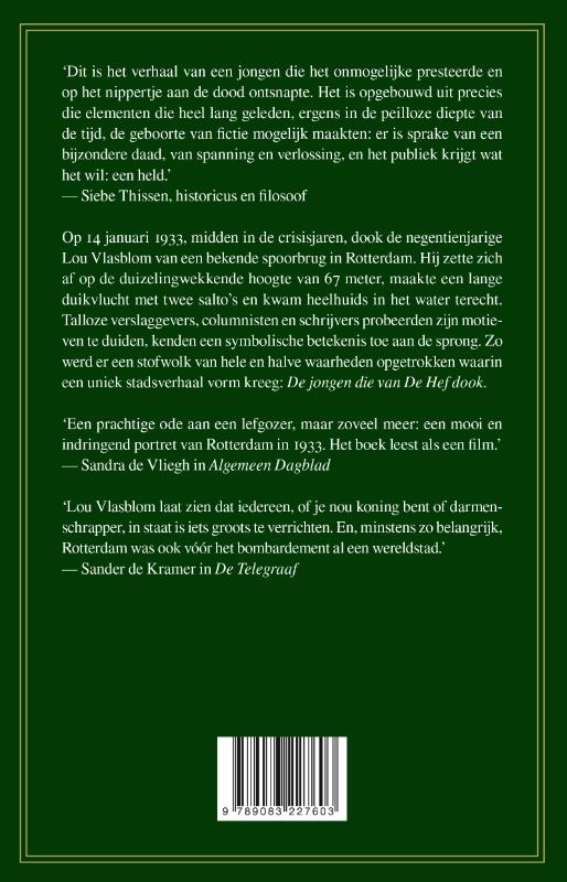 Achterkant van De jongen die van De Hef dook