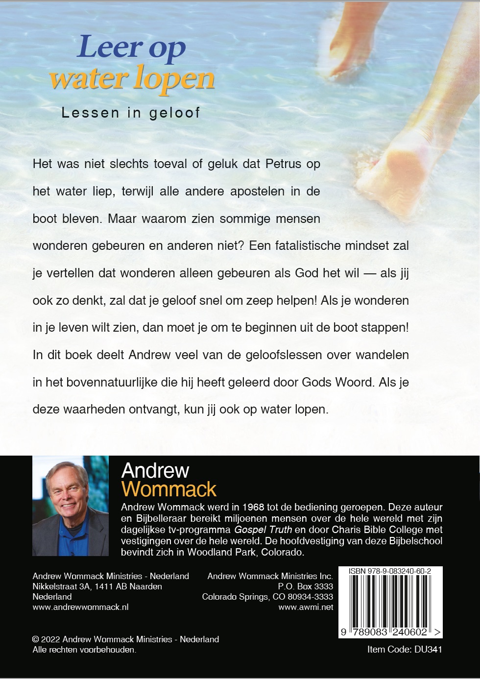Achterkant van Leer op water lopen
