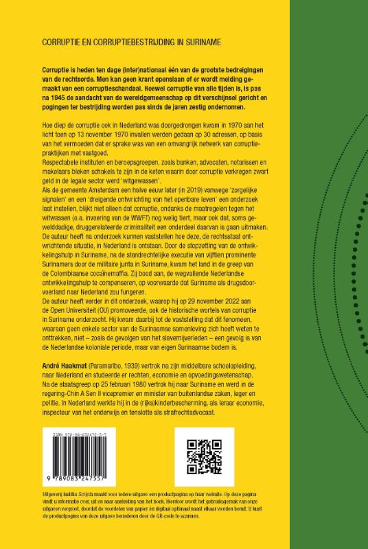 Achterkant van Corruptie en corruptiebestrijding in Suriname