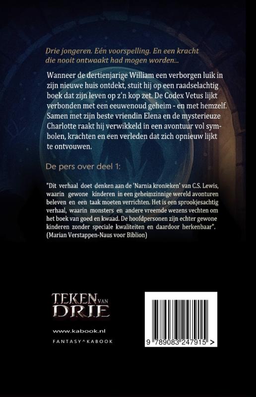 Achterkant van Teken van Drie 1 - Teken van Drie en de Codex Vetus