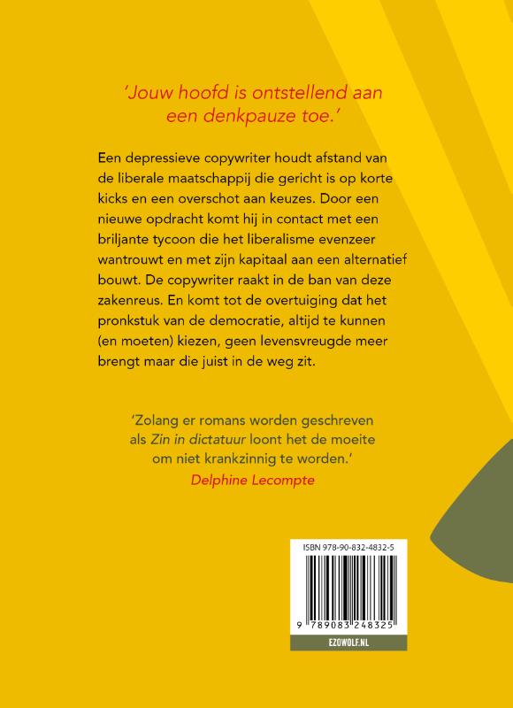 Achterkant van Zin in Dictatuur