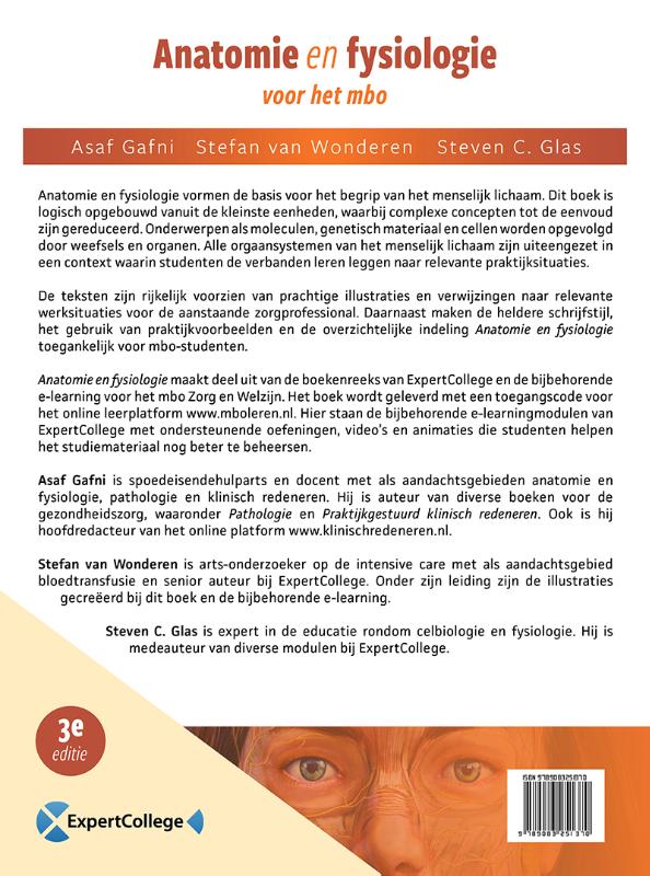 Achterkant van Anatomie en fysiologie voor het mbo