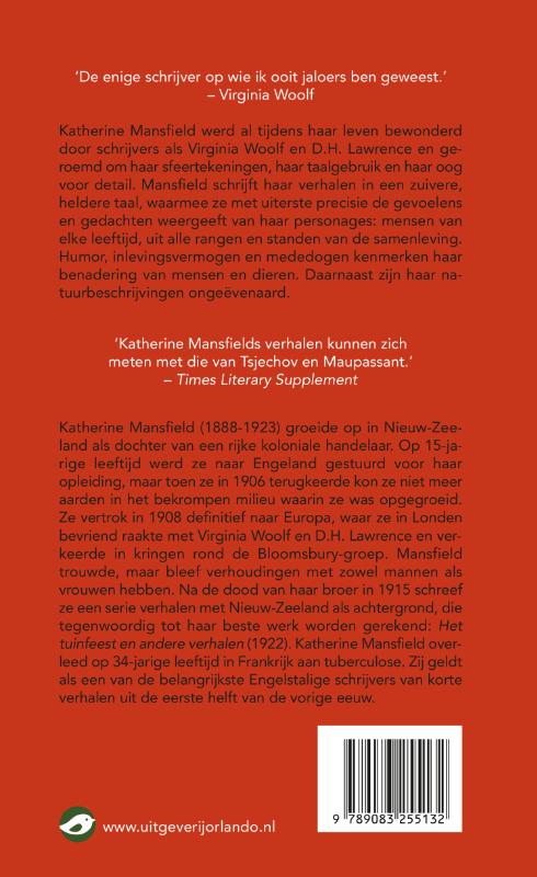 Achterkant van Het tuinfeest en andere verhalen