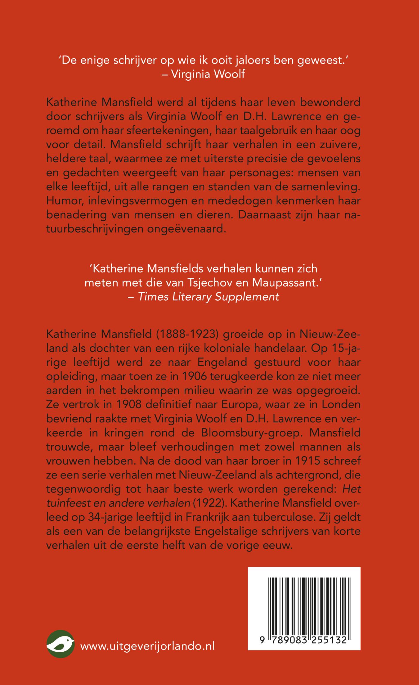 Achterkant van Het tuinfeest en andere verhalen
