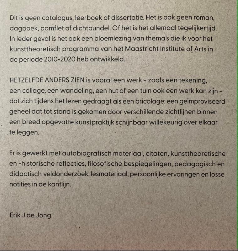 Achterkant van Hetzelfde Anders Zien