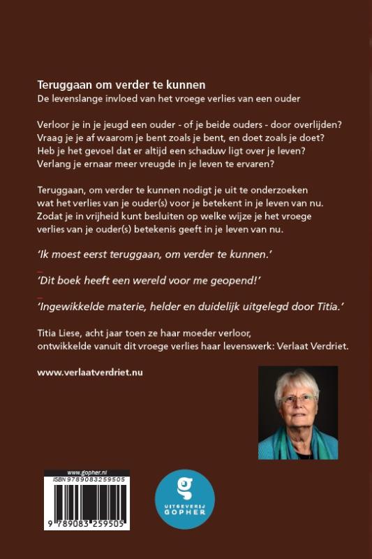 Achterkant van Teruggaan om verder te kunnen