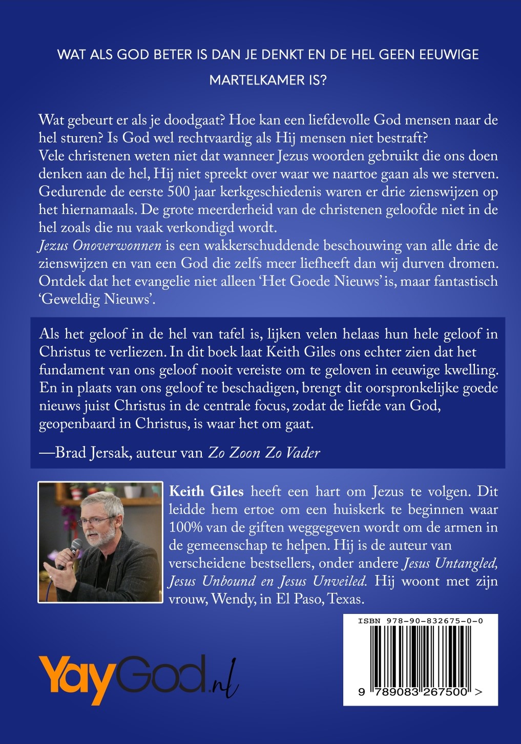 Achterkant van Jezus Onoverwonnen