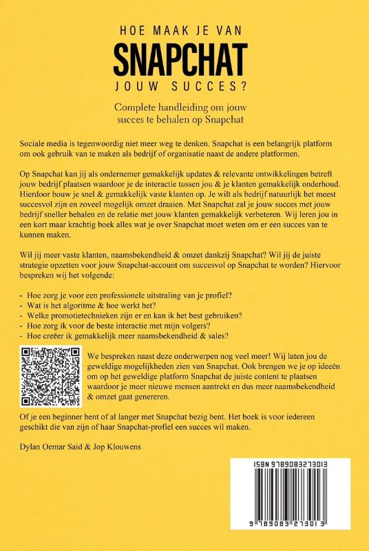 Achterkant van Hoe maak je van Snapchat jouw succes?