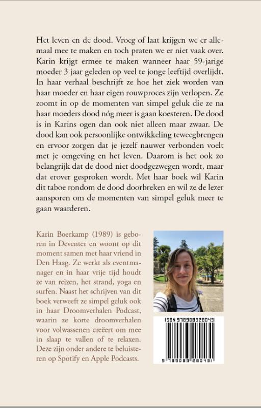 Achterkant van Mijn moeder is vannacht overleden