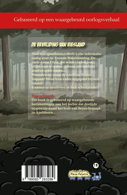 Achterkant van De bevrijding van Biesland