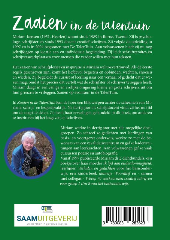 Achterkant van Zaaien in de talentuin