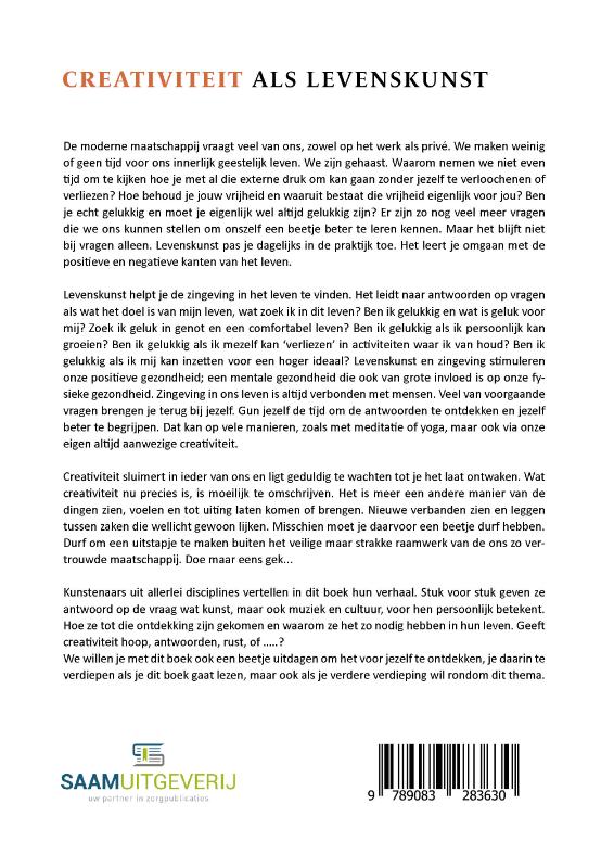Achterkant van Creativiteit als levenskunst
