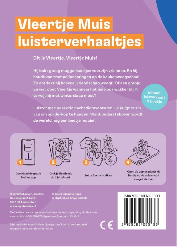 Achterkant van Vleertje Muis luisterverhaaltjes