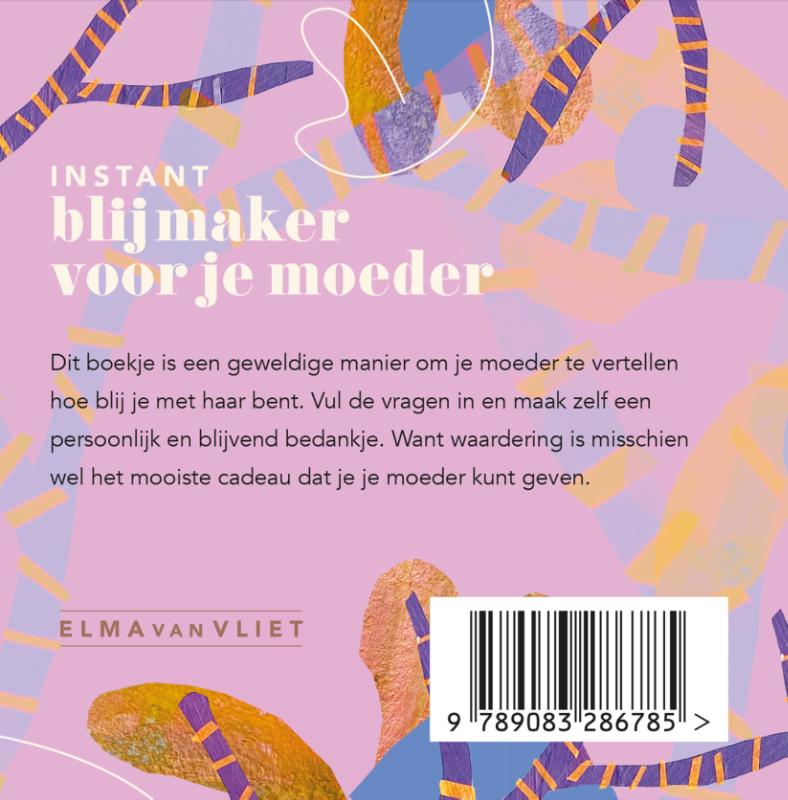 Achterkant van Instant blijmaker voor je moeder