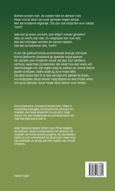 Achterkant van Die blije boom ben ik