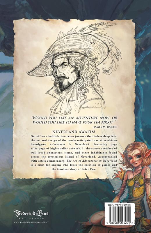 Achterkant van The Art of Adventures in Neverland