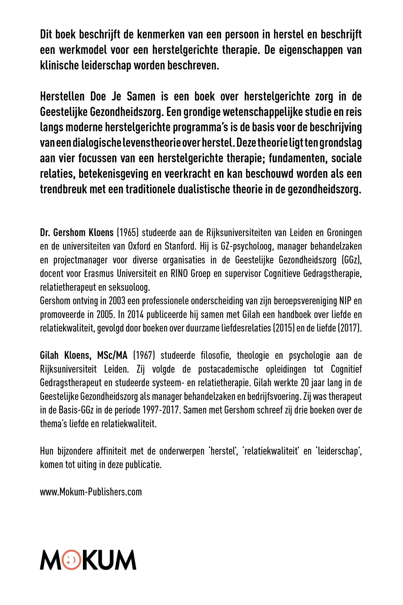Achterkant van Herstellen Doe Je Samen