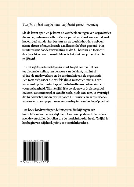 Achterkant van De twijfelende toezichthouder