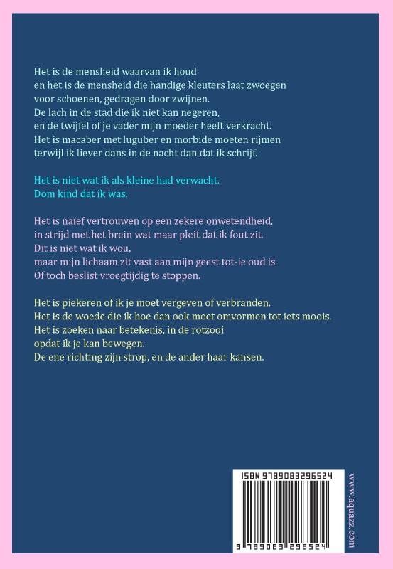 Achterkant van Blozend Brutaal
