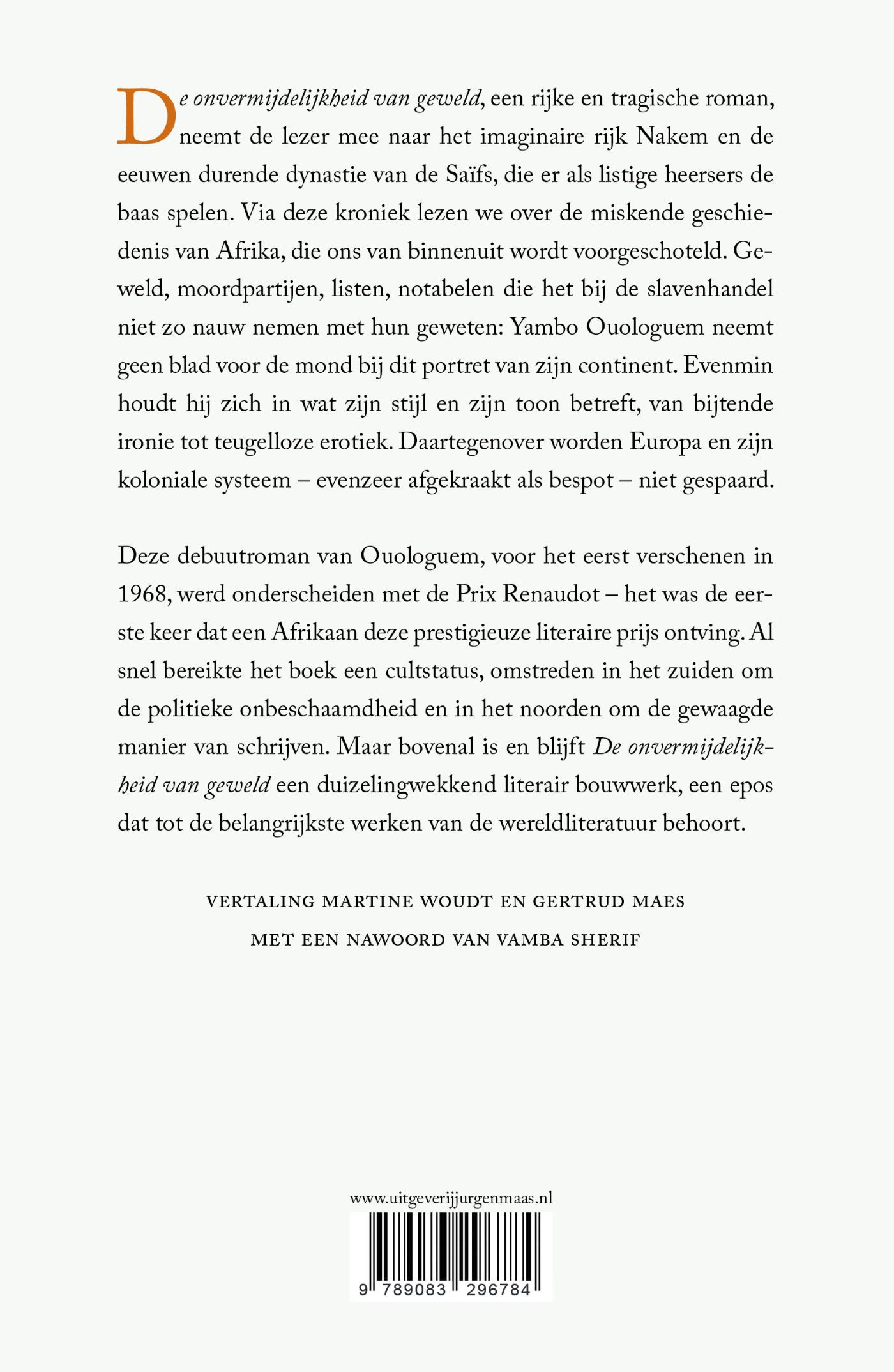 Achterkant van De onvermijdelijkheid van geweld