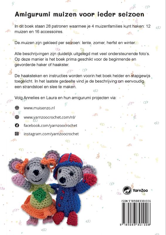 Achterkant van Amigurumi muizen voor ieder seizoen