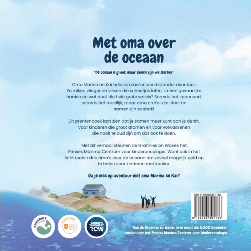 Achterkant van Met oma over de oceaan