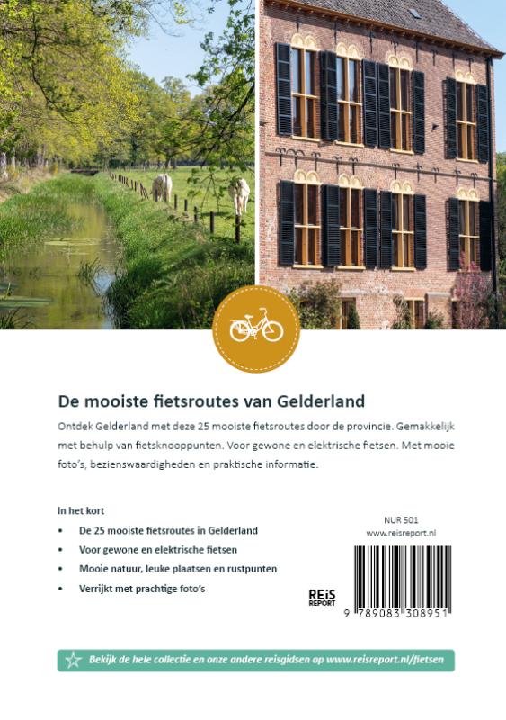 Achterkant van Fietsgids Gelderland - De 25 mooiste fietsroutes