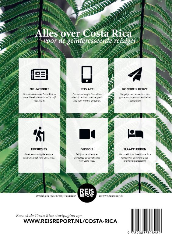 Achterkant van Costa Rica reisgids magazine 2024