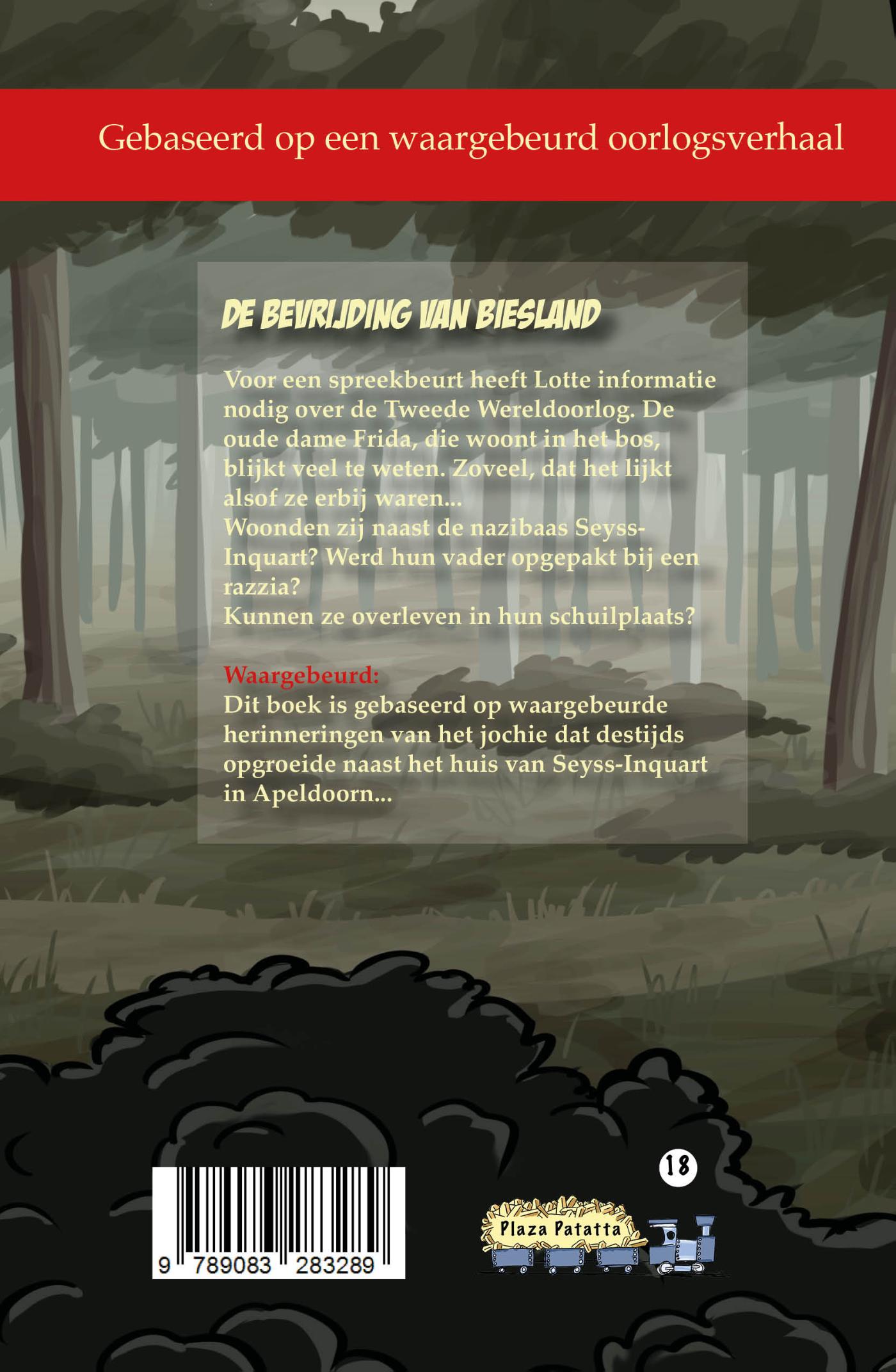 Achterkant van De bevrijding van Biesland