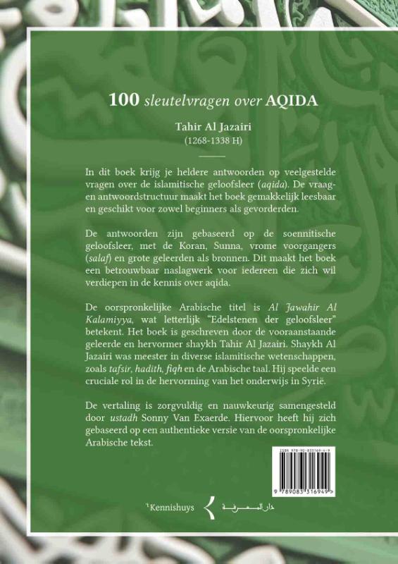 Achterkant van 100 sleutelvragen over aqida